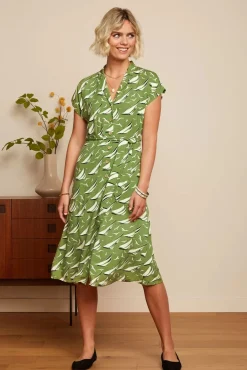 Clearance Irene Bateau Midi Jurk In Woodbine Groen Vrouwen Midi Jurken