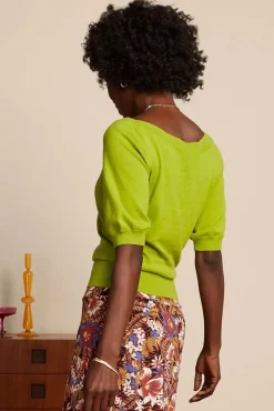 New Ivy Cocoon Top In Limoen Vrouwen Truitjes