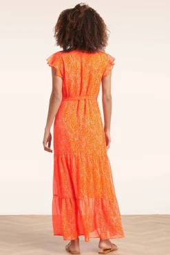 Hot Ivy Maxi Jurk In Oranje Vrouwen Plus Size Jurken