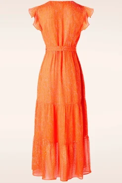 Hot Ivy Maxi Jurk In Oranje Vrouwen Plus Size Jurken