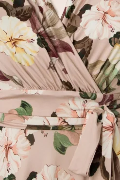 Hot Jane Bloemen Midi-Jurk In Lichtroze Vrouwen Plus Size Jurken