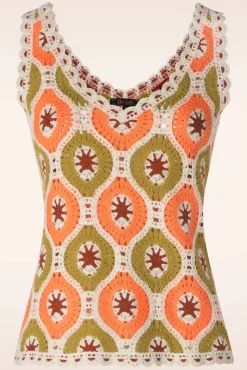 Clearance Janis Fray Crochet Top In Orchidee Roze Vrouwen Tops