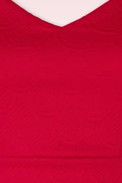 Outlet Jenna Jacquard Jurk In Rood Vrouwen Plus Size Jurken