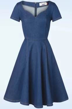 Online Jenna-Anne Swingjurk In Donkerdenim Vrouwen Plus Size Jurken