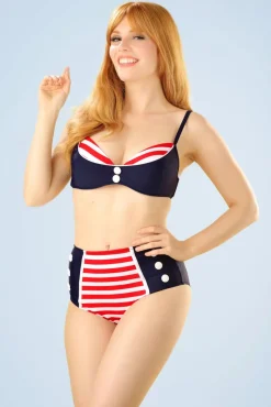 Best Joelle Stripes Bikinitop In Marineblauw En Rood Vrouwen Bikini's