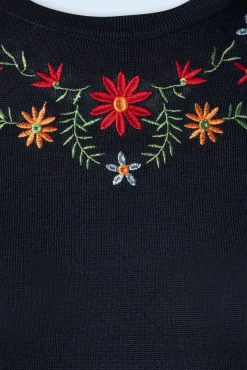 Clearance Julie Bloemen Top In Marineblauw Vrouwen Truitjes