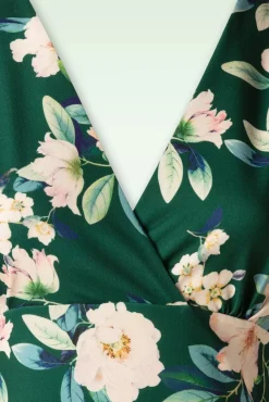 Hot Katie Floral Pencil Jurk In Groen Vrouwen Effen Jurken