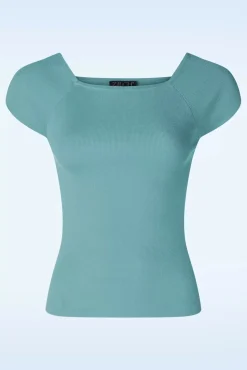 Kaylie Top In Porselein Blauw Vrouwen Tops
