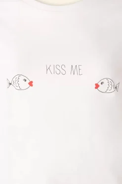 Best Kiss Me T-Shirt In Ecru Vrouwen T-Shirts