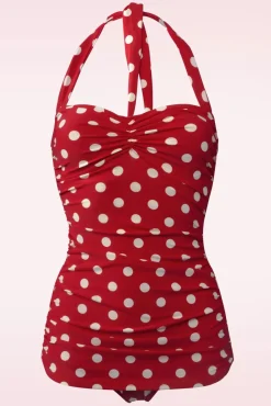 Outlet Klassiek Badpak Met Polkadots In Rood En Wit Vrouwen Badpakken