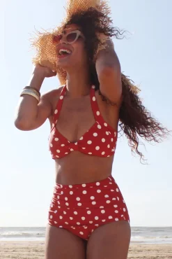 Klassieke Polka Bikinitop In Rood En Wit Vrouwen Bikini's
