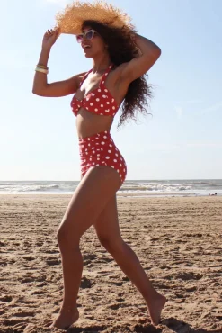 Klassieke Polka Bikinitop In Rood En Wit Vrouwen Bikini's