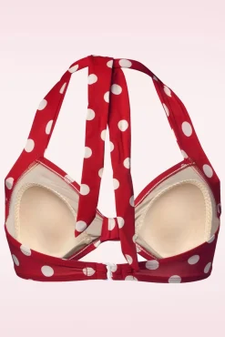 Klassieke Polka Bikinitop In Rood En Wit Vrouwen Bikini's