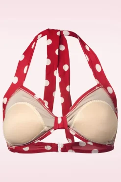 Klassieke Polka Bikinitop In Rood En Wit Vrouwen Bikini's