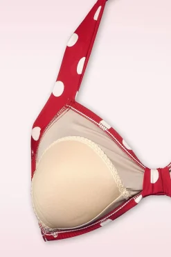 Klassieke Polka Bikinitop In Rood En Wit Vrouwen Bikini's
