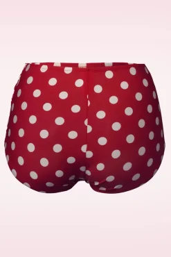 New Klassieke Polka-Bikinibroek In Rood En Wit Vrouwen Bikini's