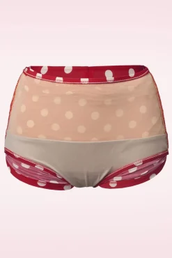 New Klassieke Polka-Bikinibroek In Rood En Wit Vrouwen Bikini's