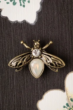 Outlet Kristallen Insectenbroche In Goud Vrouwen Sieraden