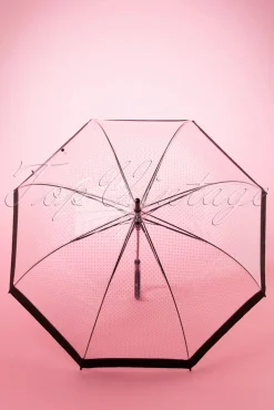 Sale Lady Dot Transparante Koepelparaplu In Zwart Vrouwen Paraplu's