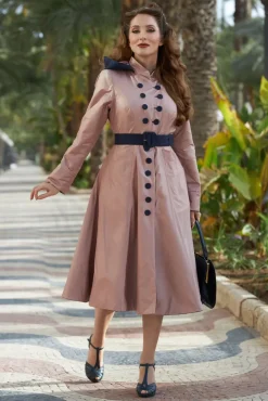 Clearance Laina Lee Reversible Waterafstotende Jas In Marineblauw En Blush Vrouwen Jassen