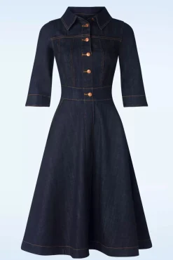 Sale Lauren Swing Jurk In Donkerdenim Vrouwen Plus Size Jurken