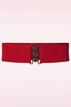 Outlet Lauren Vintage Stretchriem In Rood Vrouwen Riemen