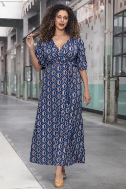 Online Laurie Maxi Jurk In Blauw Vrouwen Maxi Jurken