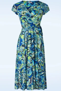 Online Layla Floral Swing Jurk In Turquoise Vrouwen Plus Size Jurken