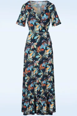Outlet Lenia Floral Maxi Jurk In Blauw Vrouwen Maxi Jurken