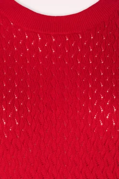 Outlet Lina Top In Klaproosrood Vrouwen Truitjes