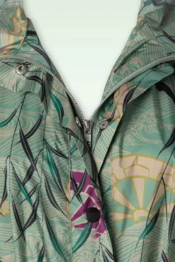 Hot Lizzy Regenjas In Dusty Turkoois Vrouwen Jassen