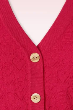 Sale Love Heart Cardigan In Rood Vrouwen Vestjes