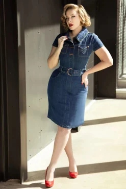 Online Lucielle A-Lijn Jurk In Blauw Vrouwen Plus Size Jurken