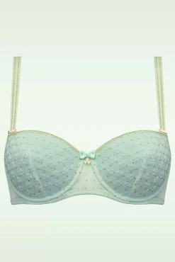 Best Lucky Clover Padded Balcony Bh In Mintgroen En Goud Vrouwen Bh's