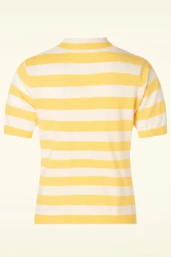 Online Lucy Jumper In Wit En Geel Vrouwen Truitjes