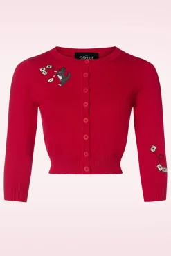 Sale Lucy Posty Cat Cardigan In Rood Vrouwen Vestjes