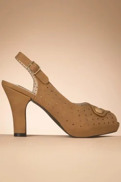 Lydia High Heeled Peeptoe Sandaletten In Bruin Vrouwen Sandalen