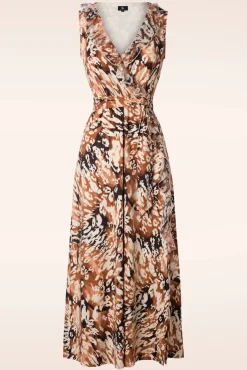 Online Lyla Luipaard Maxi Jurk In Bruin Vrouwen Plus Size Jurken