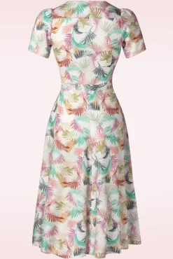 Hot Magnolia Gatsby Pastel Bloemen Jurk In Wit Vrouwen A Lijn Jurken