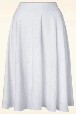 Clearance Mandy Swing Rok In Wit Vrouwen Rokken