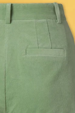 Hot Marcie Babyrib Broek In Basilicumgroen Vrouwen Broeken