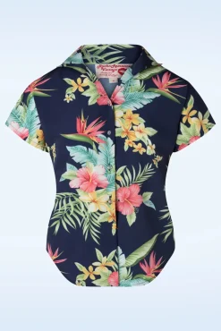 Best Maria Tuck In Or Tie Up Blouse In Honolulu Marineblauw Vrouwen Blouses