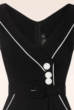 Outlet Marica Visgraat Swingjurk In Zwart Vrouwen Plus Size Jurken