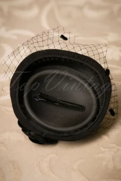 New Marilyn Fascinator In Zwart Vrouwen Haaraccessoires