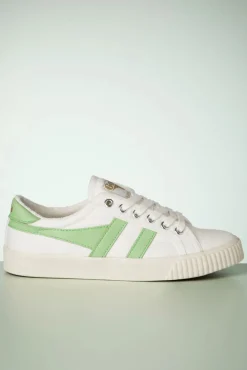 Clearance Mark Cox Tennis Sneakers In Gebroken Wit En Patina Groen Vrouwen Sneakers