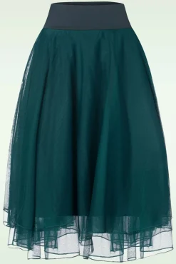 Sale Mendy Mesh Gelaagde Rok In Petrol Vrouwen Rokken