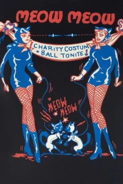 Clearance Meow Meow T-Shirt In Zwart Vrouwen T-Shirts