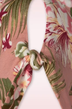 Midi-Jurk Met Tropische Bloemen In Roze Vrouwen Maxi Jurken