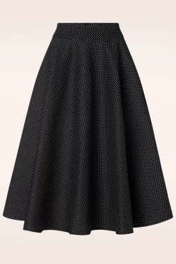 Online Mini Polka Queen Swing Rok In Zwart Vrouwen Rokken