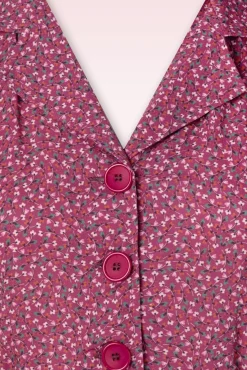 Hot Minouche Revers Midi Jurk In Paarsrood Vrouwen Swing Jurken